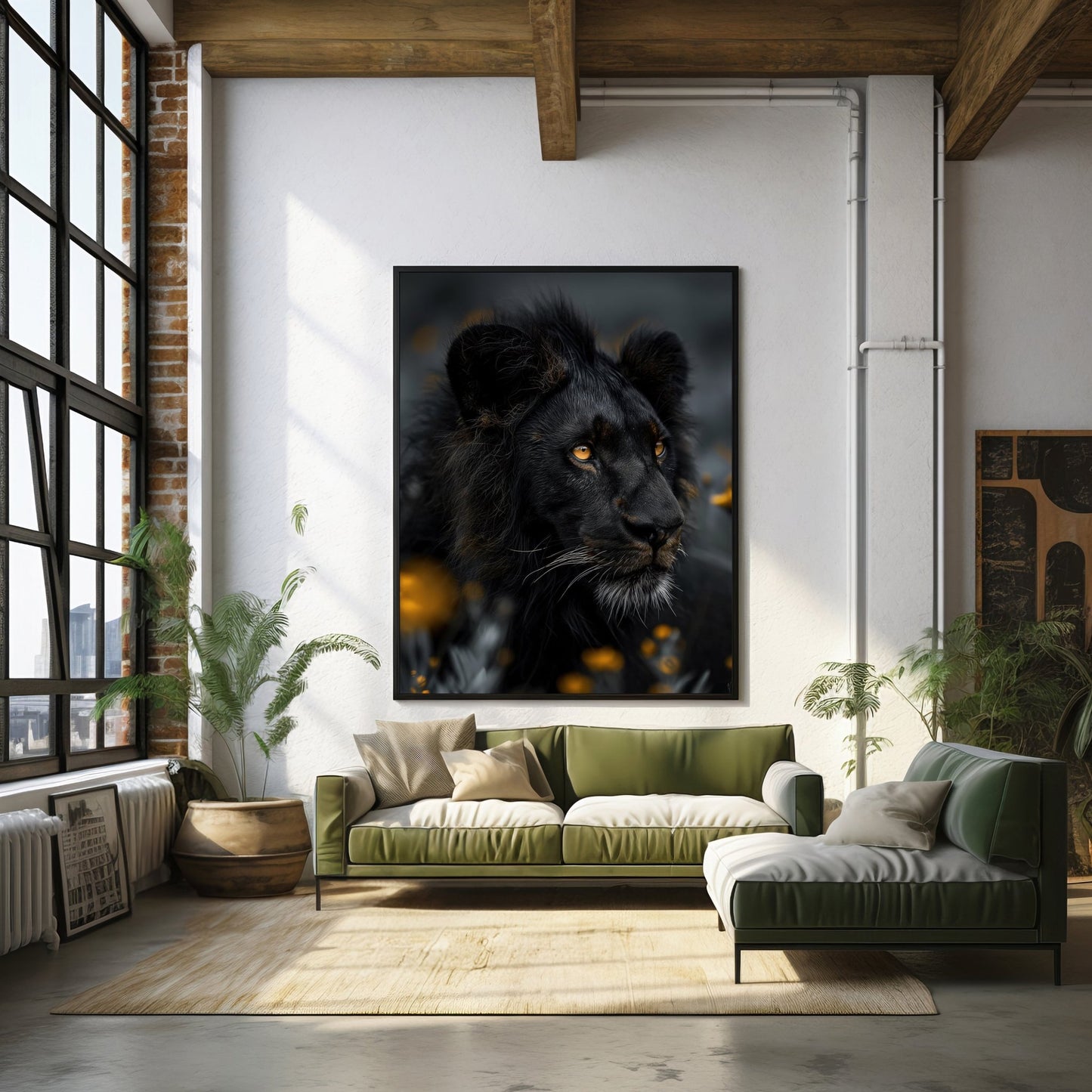 Black Lion Color Touch, High Quality Digital Download - Luxuria Canvas