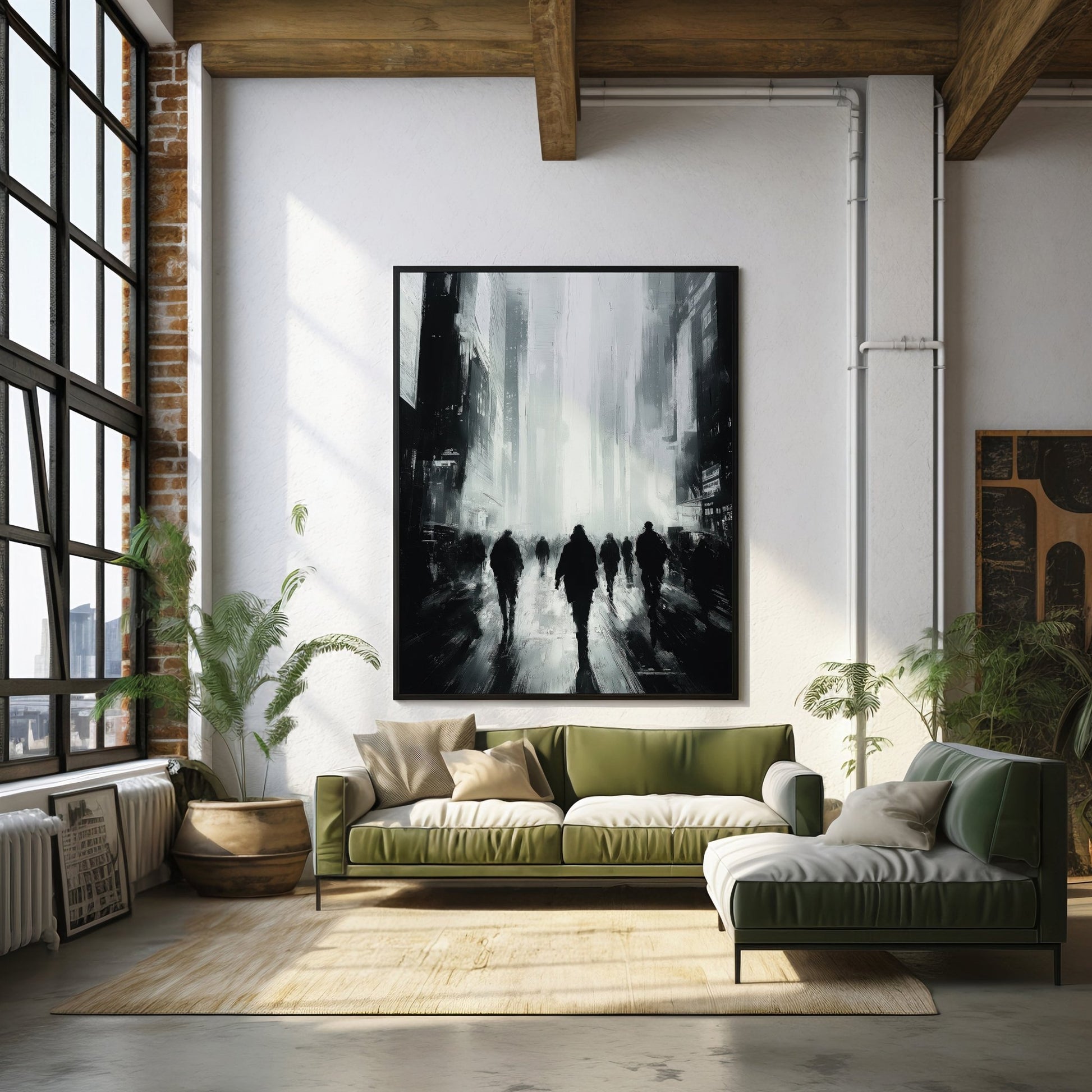 Bustling Abstract Cityscape Digital Art Download - Luxuria Canvas