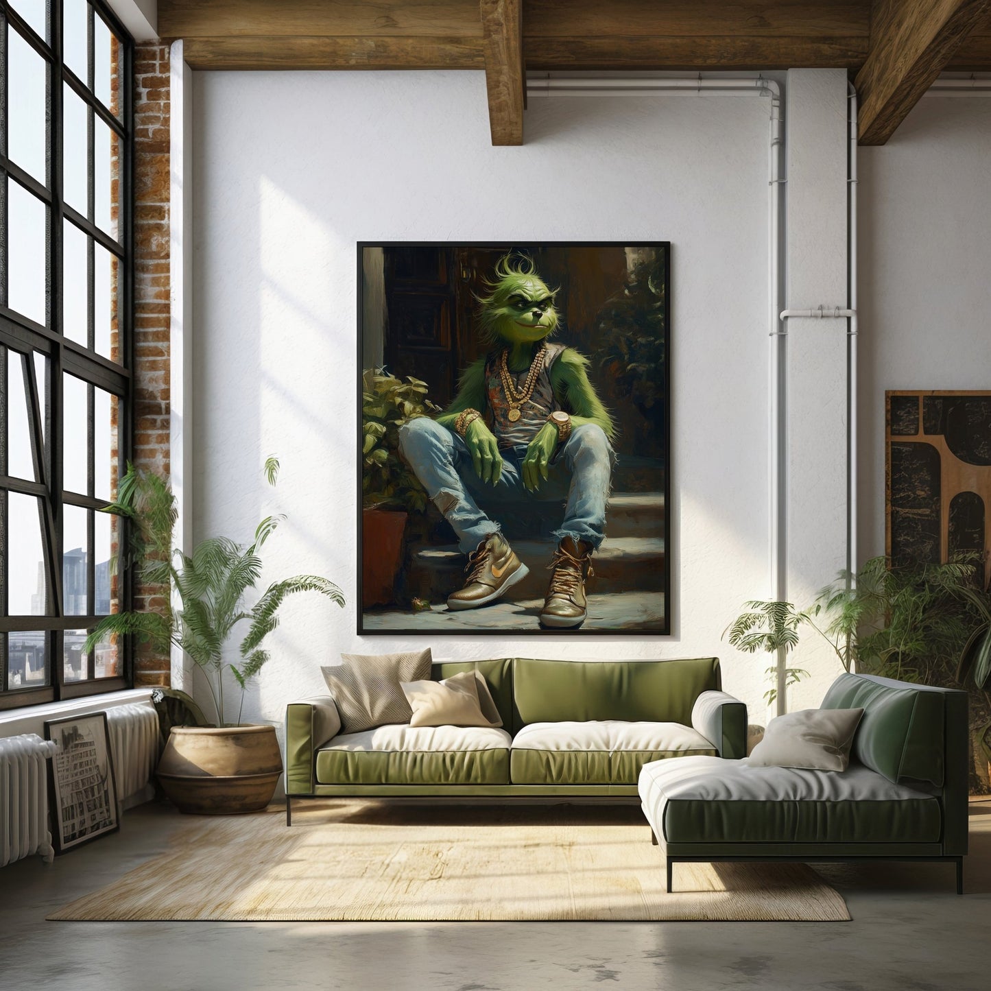 Street Punk Grinch Digital Art Download - Luxuria Canvas