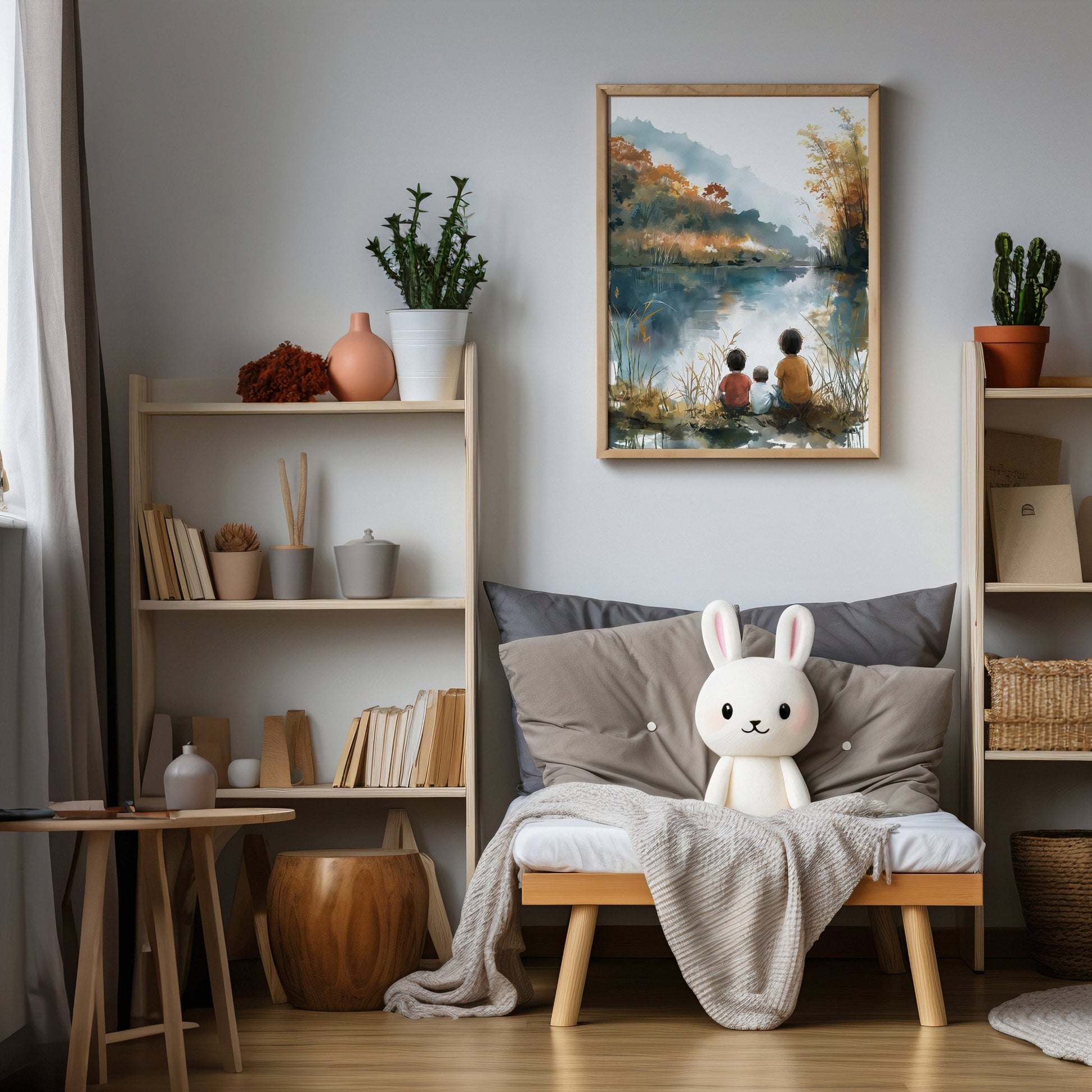 Three Brothers Bond Lakeside Digital Art Download - Luxuria Canvas