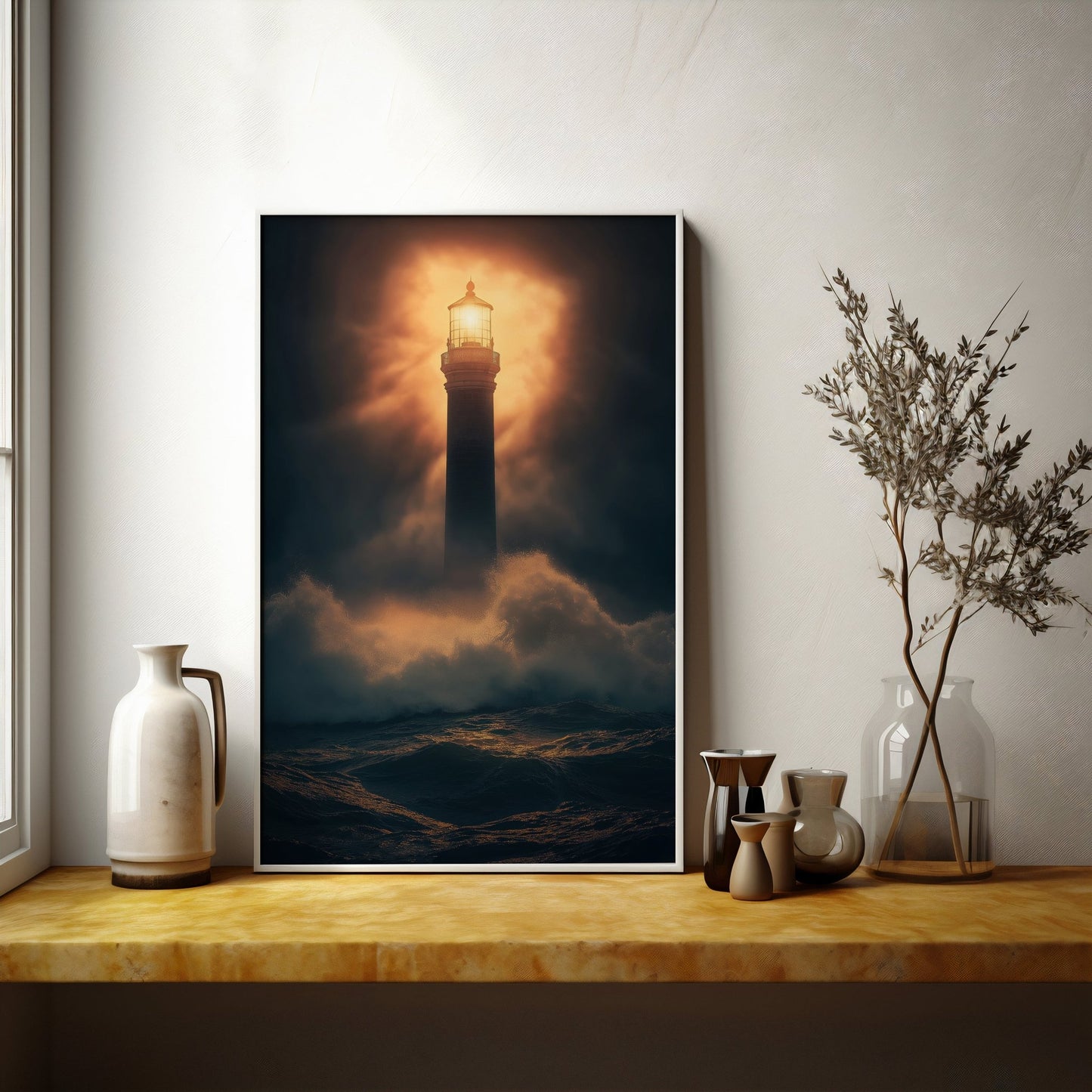 Lighthouse in the Storm Digital Art Download - Luxuria Canvas