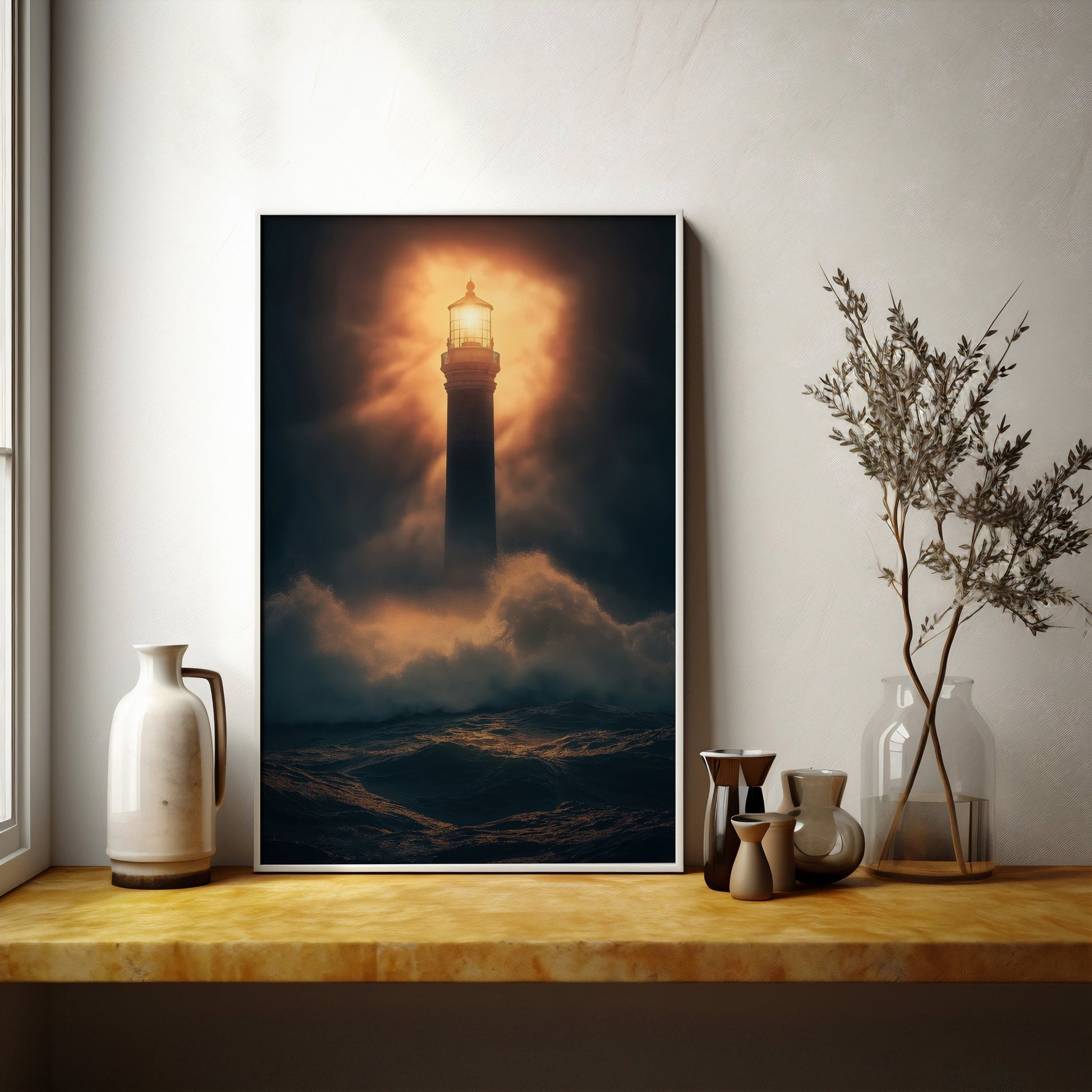 Lighthouse in the Storm Digital Art Download - Luxuria Canvas