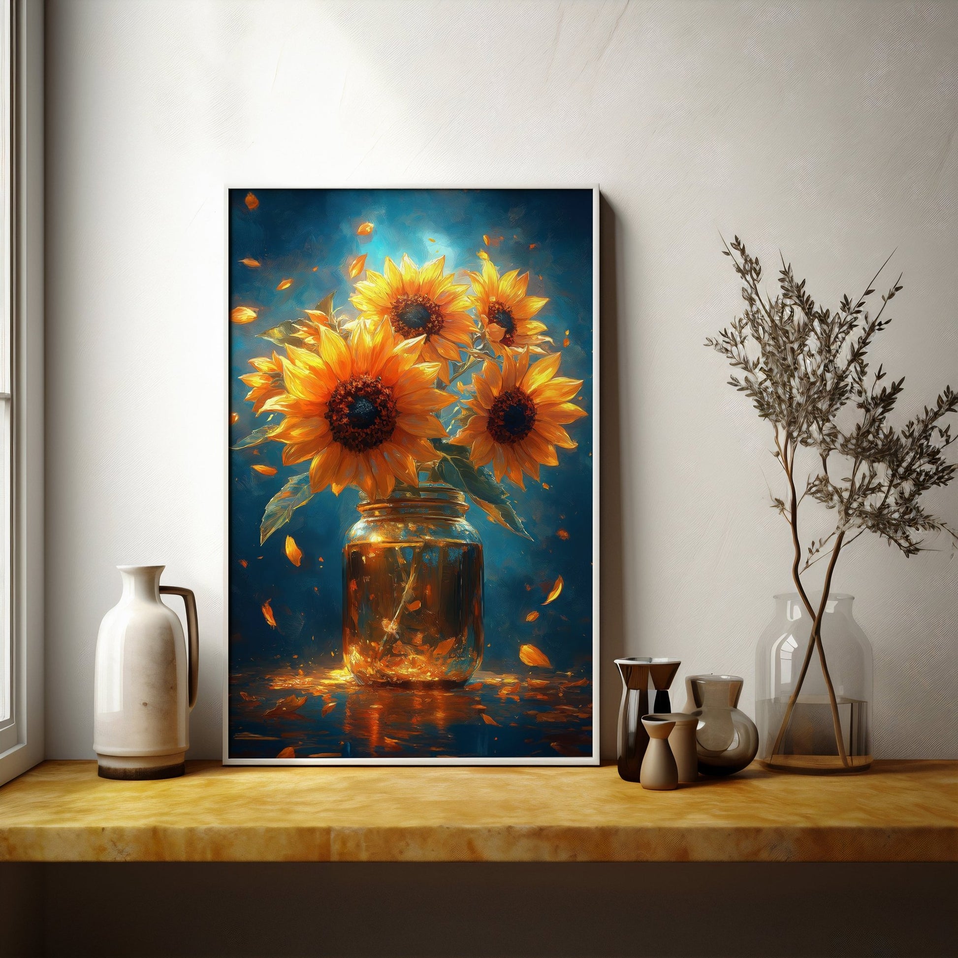 Sunflower Jar Digital Art Download - Luxuria Canvas