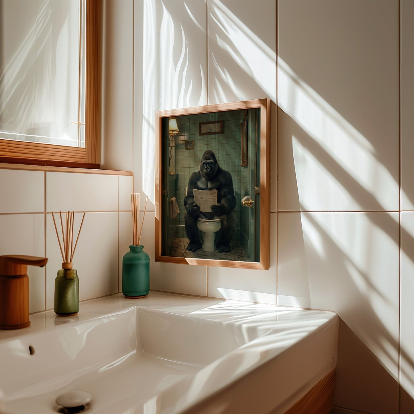 Gorilla Toilet Break, High Quality Digital Download - Luxuria Canvas