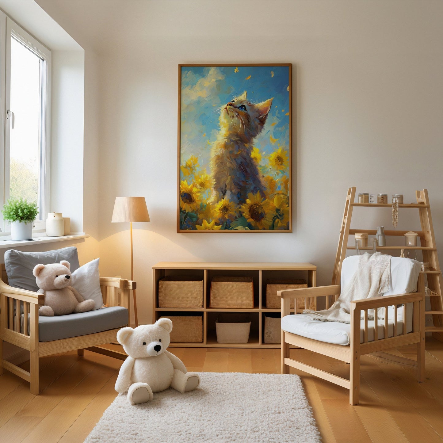 Sunflower Kitten, High Quality Digital Download - Luxuria Canvas