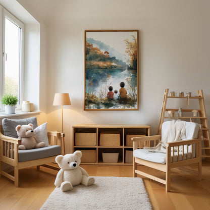 Three Brothers Bond Lakeside Digital Art Download - Luxuria Canvas