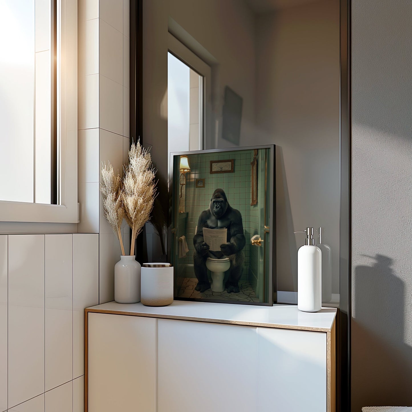 Gorilla Toilet Break, High Quality Digital Download - Luxuria Canvas