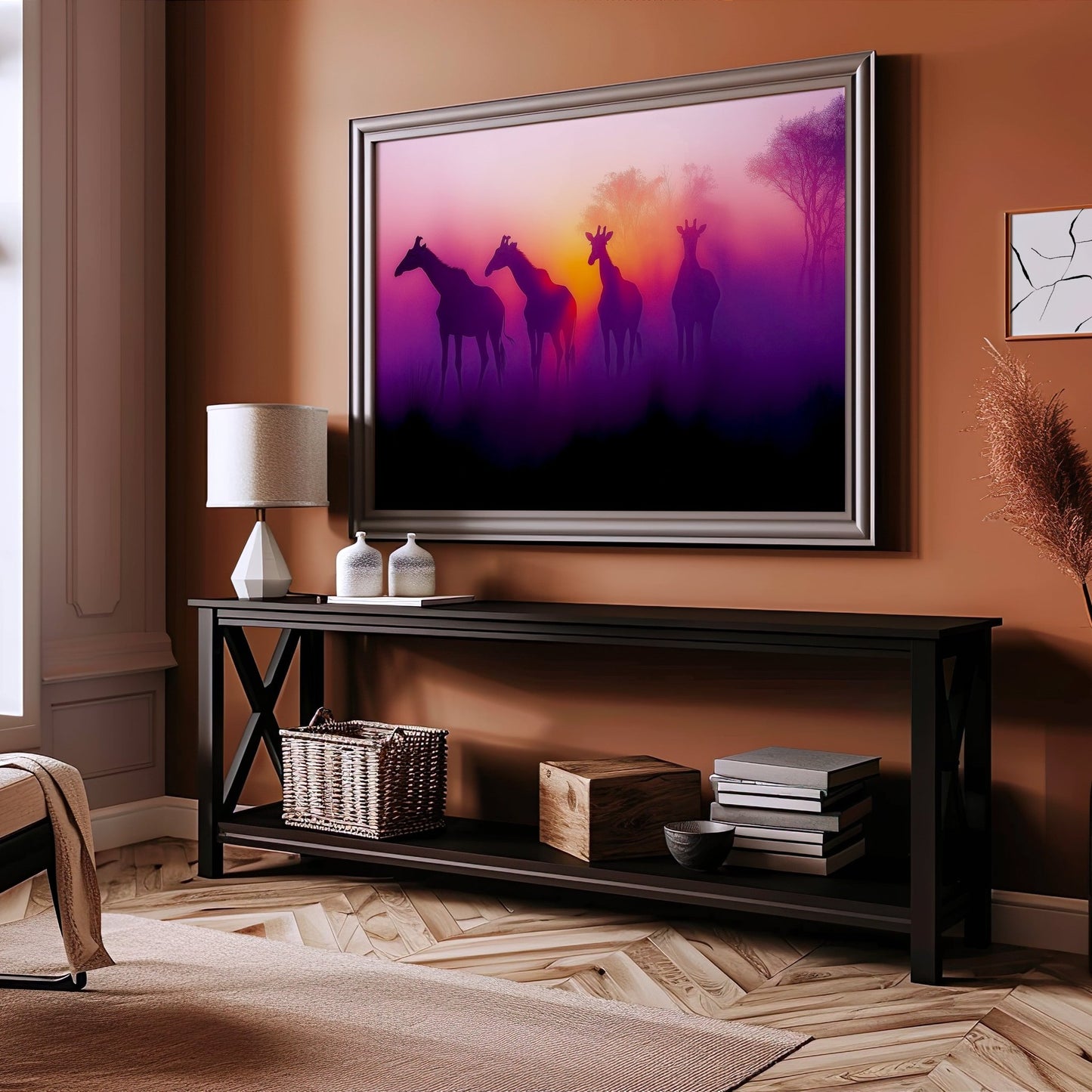 Giraffe Safari Sunset Digital Art Download - Luxuria Canvas
