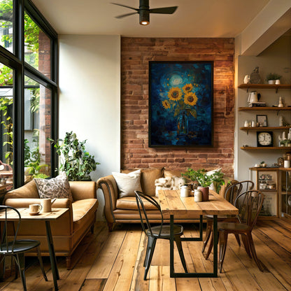 Sunflowers Starry Night Digital Art Download - Luxuria Canvas