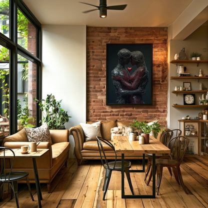 Love Couple Mesh Embrace Digital Art Download - Luxuria Canvas