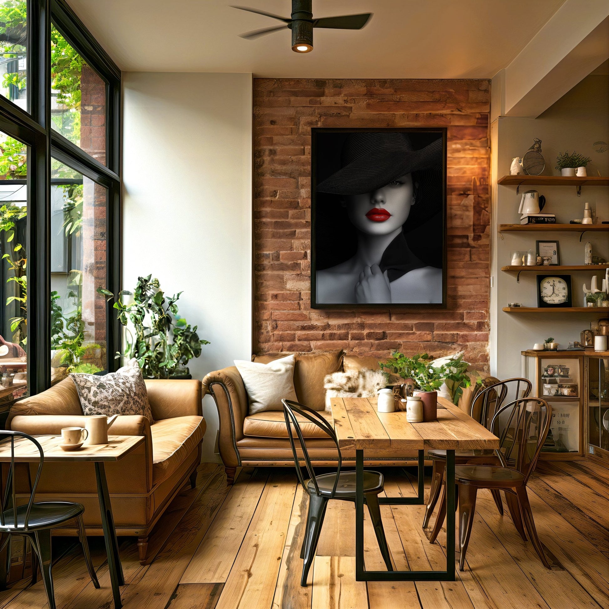 Vintage Red Lips Digital Art Download - Luxuria Canvas