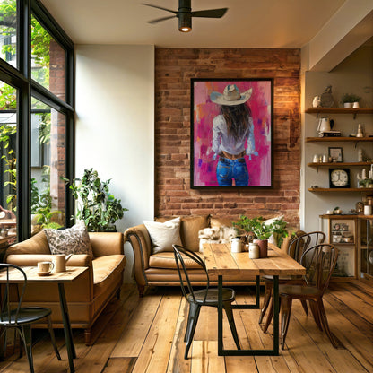 Pink Cowgirl, High Quality Digital Download - Luxuria Canvas