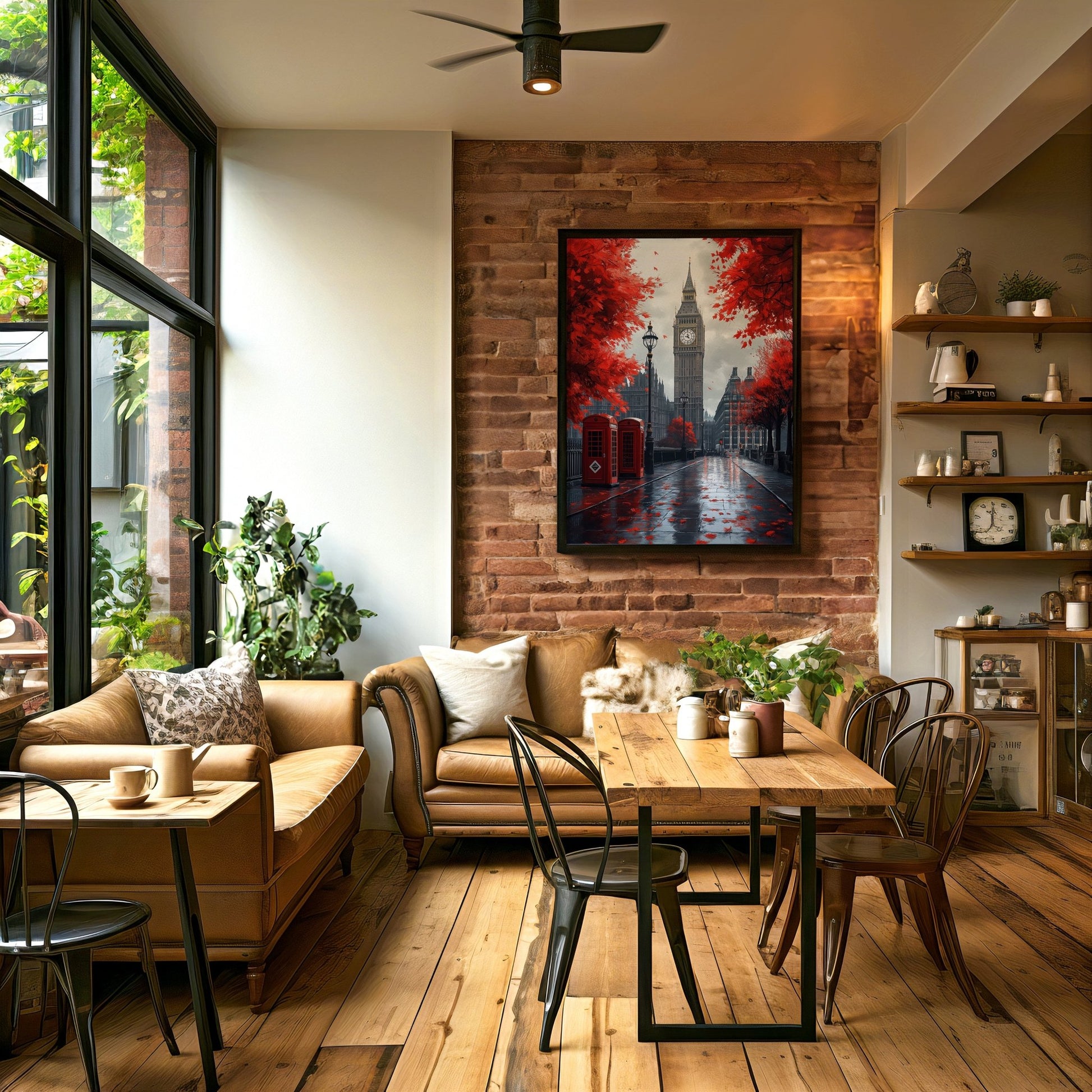 London Red Autumn Digital Art Download - Luxuria Canvas