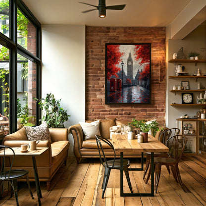 London Red Autumn Digital Art Download - Luxuria Canvas