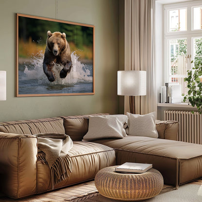 Grizzly Bear River Run Digital Art Download - Luxuria Canvas