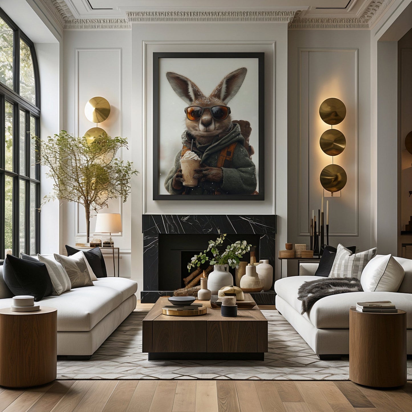 Kangaroo Fall Latte Digital Art Download - Luxuria Canvas