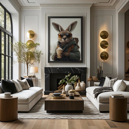 Kangaroo Fall Latte Digital Art Download - Luxuria Canvas