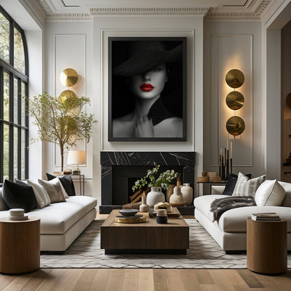 Vintage Red Lips Digital Art Download - Luxuria Canvas