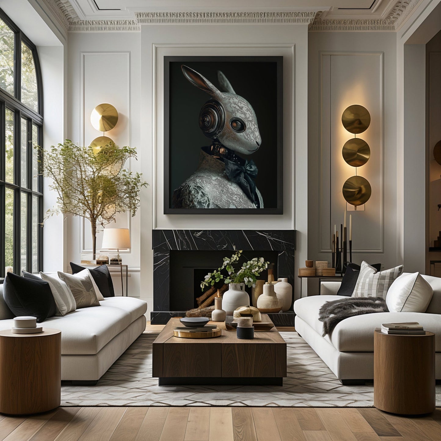 Cheongsam Rabbit Digital Art Download - Luxuria Canvas