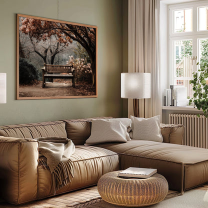 Bench Backyard Garden Digital Art Download - Luxuria Canvas