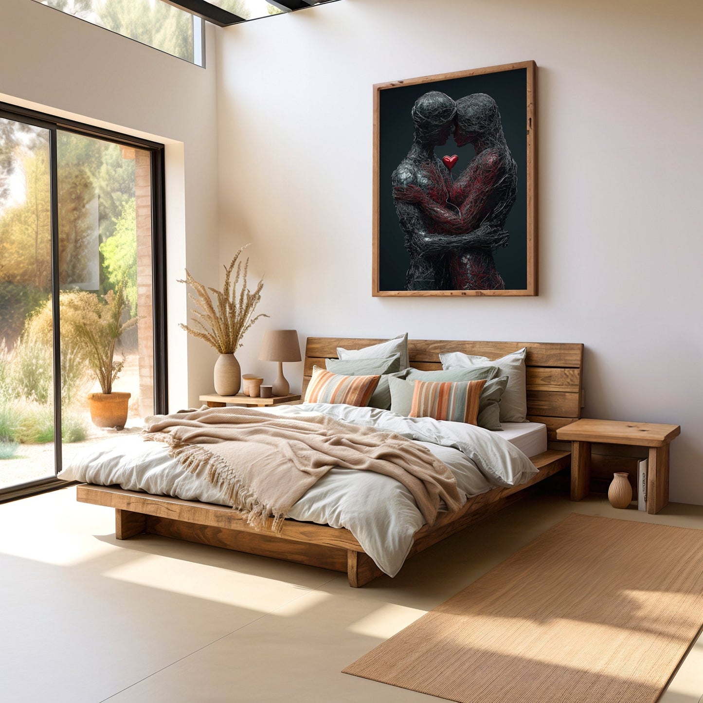 Love Couple Mesh Embrace Digital Art Download - Luxuria Canvas