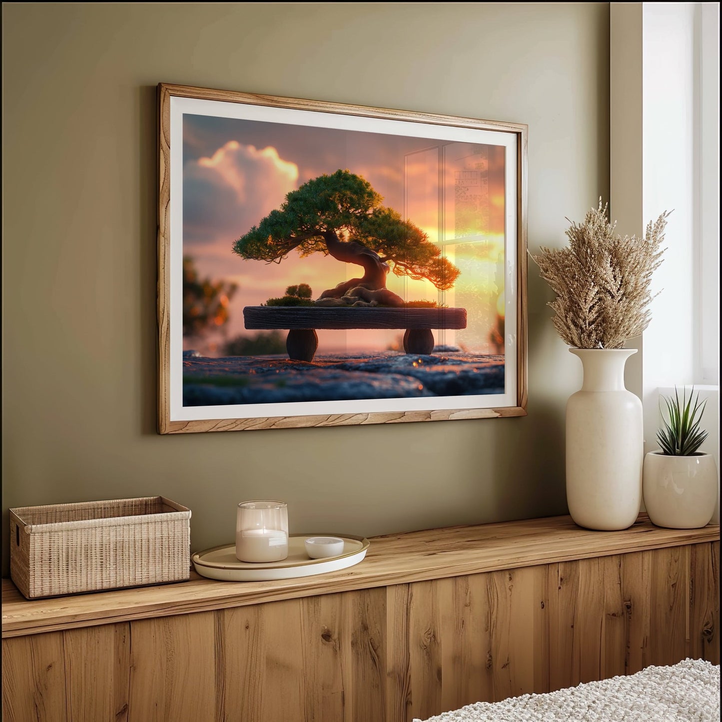 Wooden Bench Bonsai, High Quality Digital Download - Luxuria Canvas