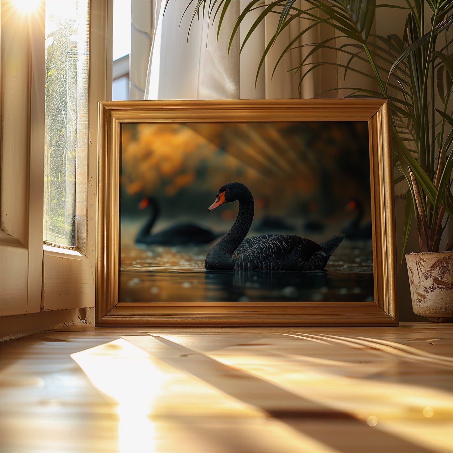 Black Swan Digital Art Download - Luxuria Canvas