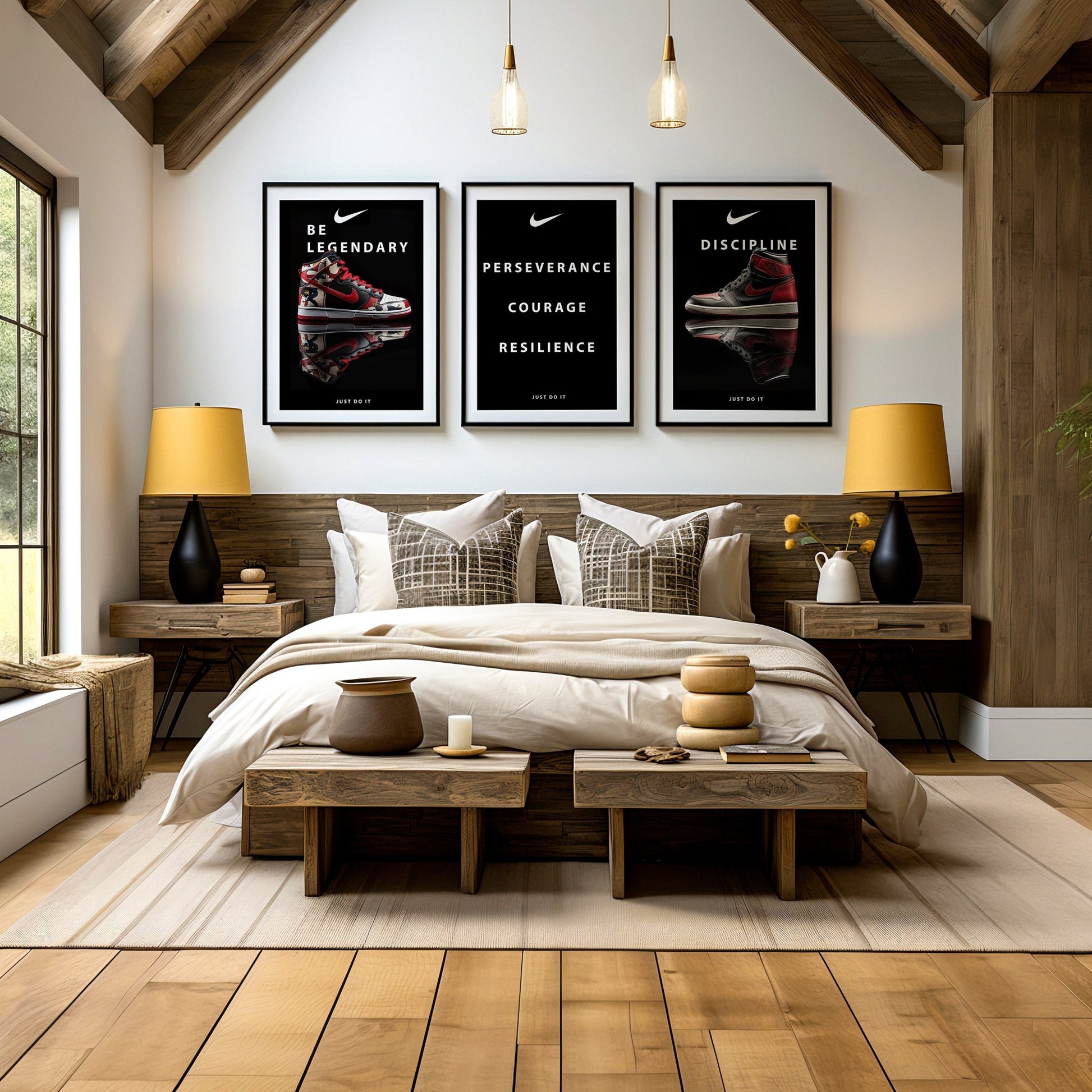 Nike Inspirational Set of 3 Digital Art Download - Luxuria Canvas