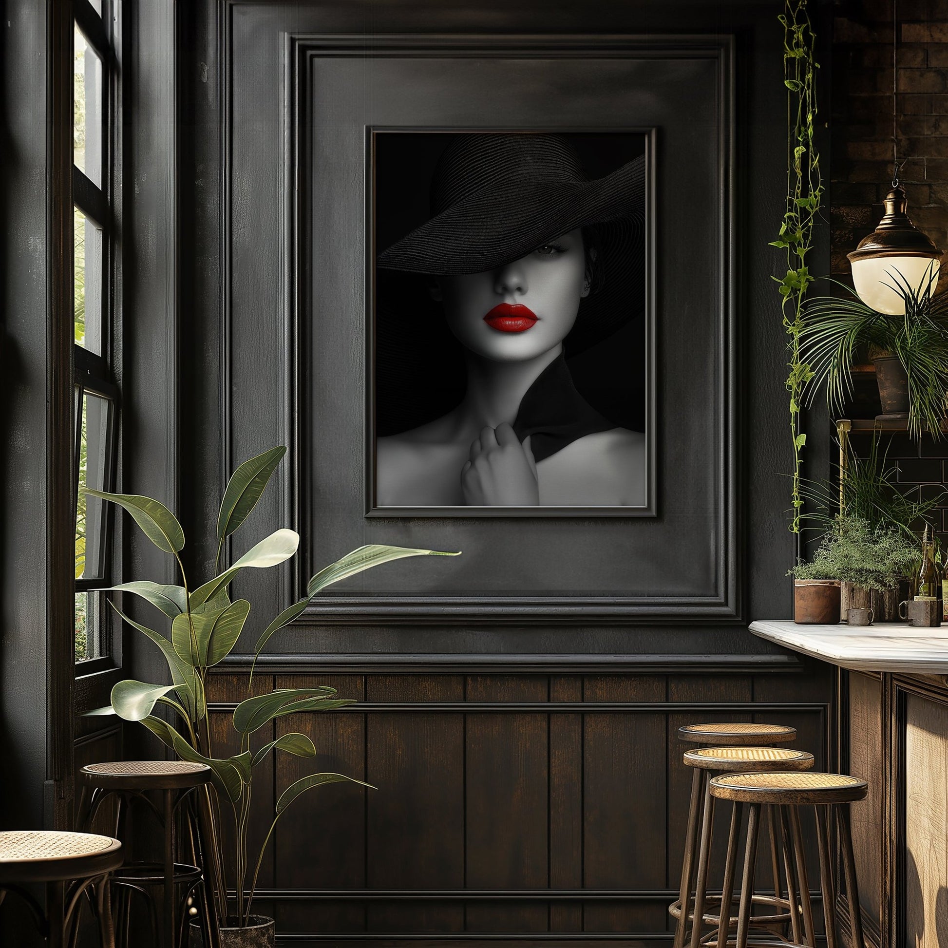 Vintage Red Lips Digital Art Download - Luxuria Canvas