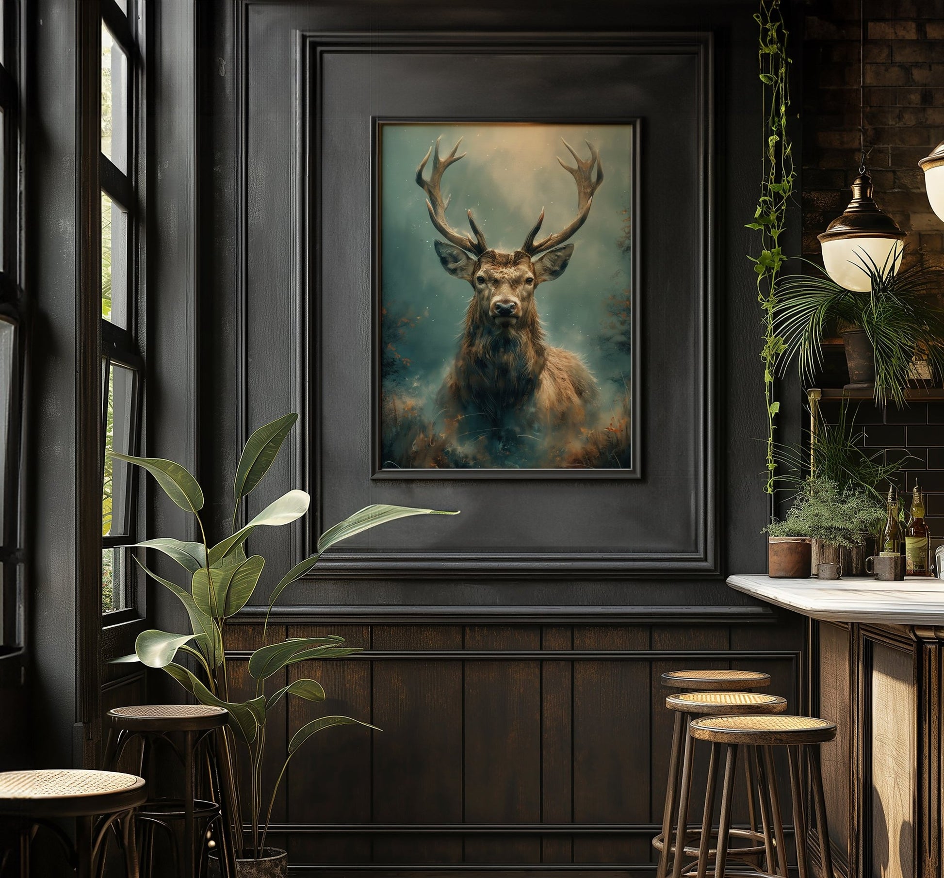 Rustic Deer Painting, High Quality Digital Download - Luxuria Canvas