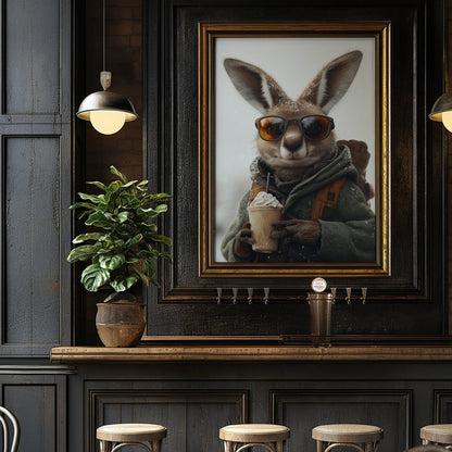 Kangaroo Fall Latte Digital Art Download - Luxuria Canvas