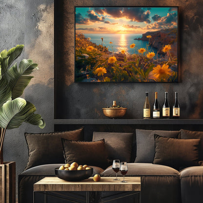 Cliffside Floral Sunset, High Quality Digital Download - Luxuria Canvas