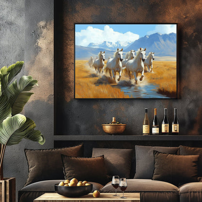 Wild White Horses, High Quality Digital Download - Luxuria Canvas
