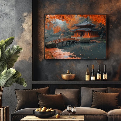 Pagoda on a Pond Digital Art Download - Luxuria Canvas