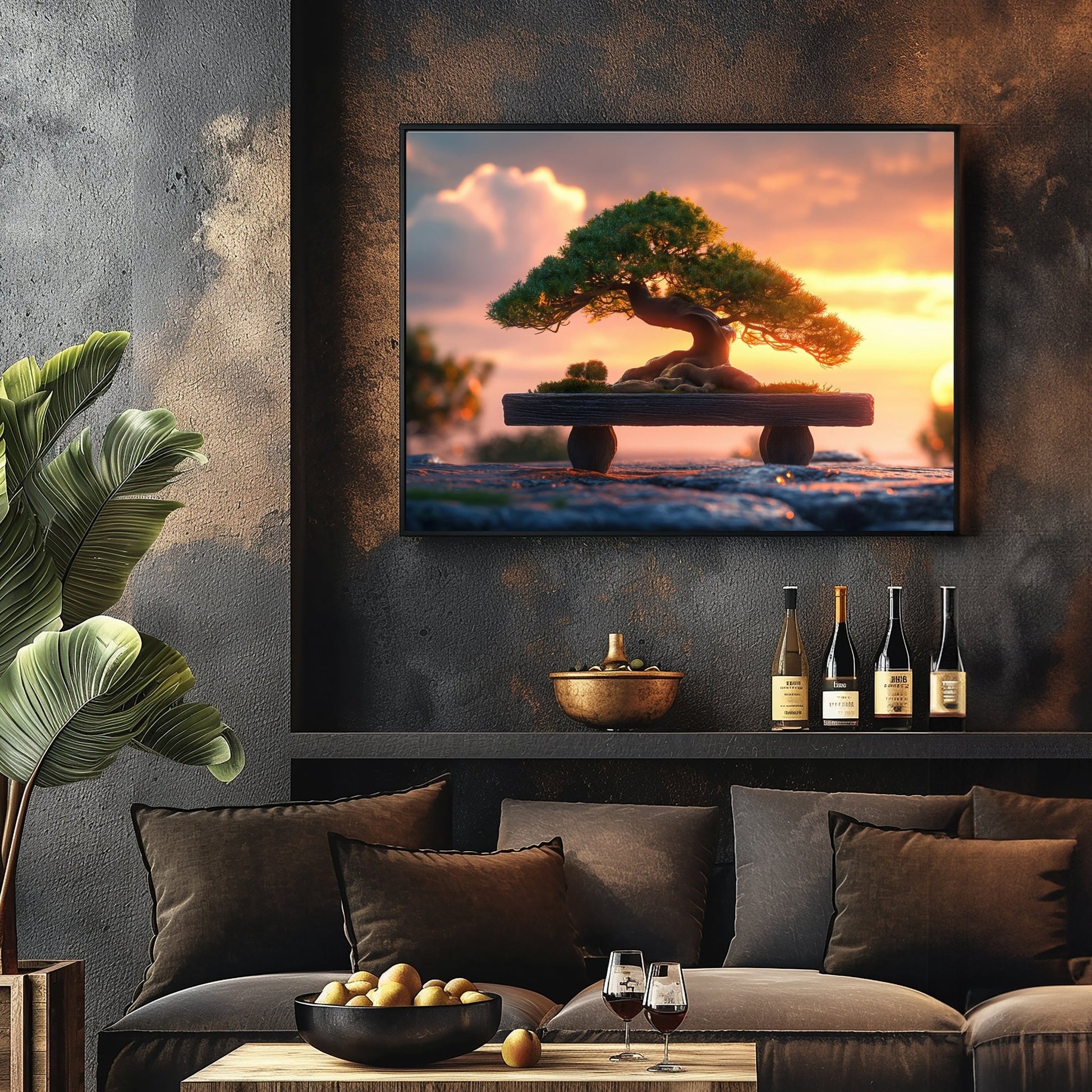 Wooden Bench Bonsai, High Quality Digital Download - Luxuria Canvas