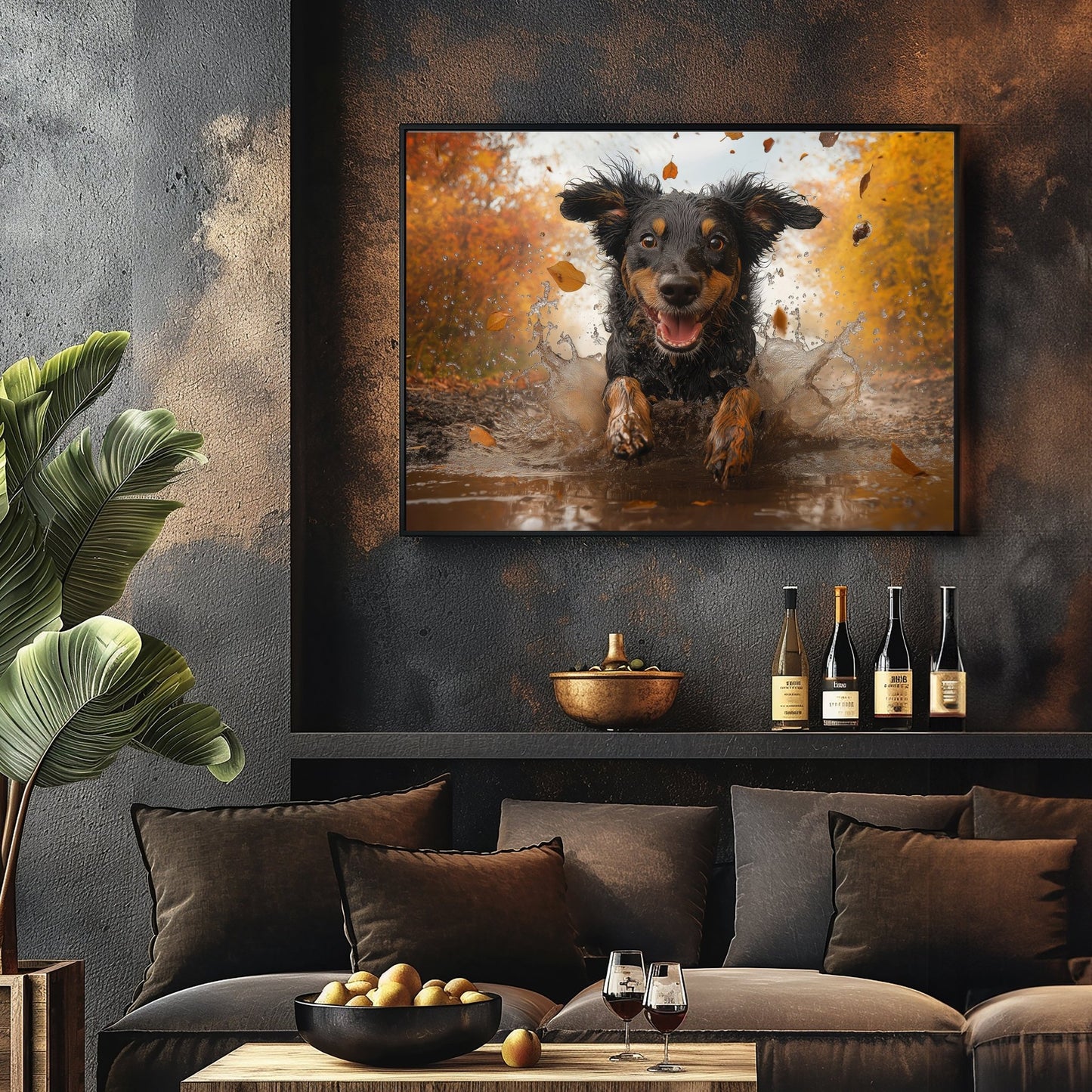 Doggy Mud Run Digital Art Download - Luxuria Canvas