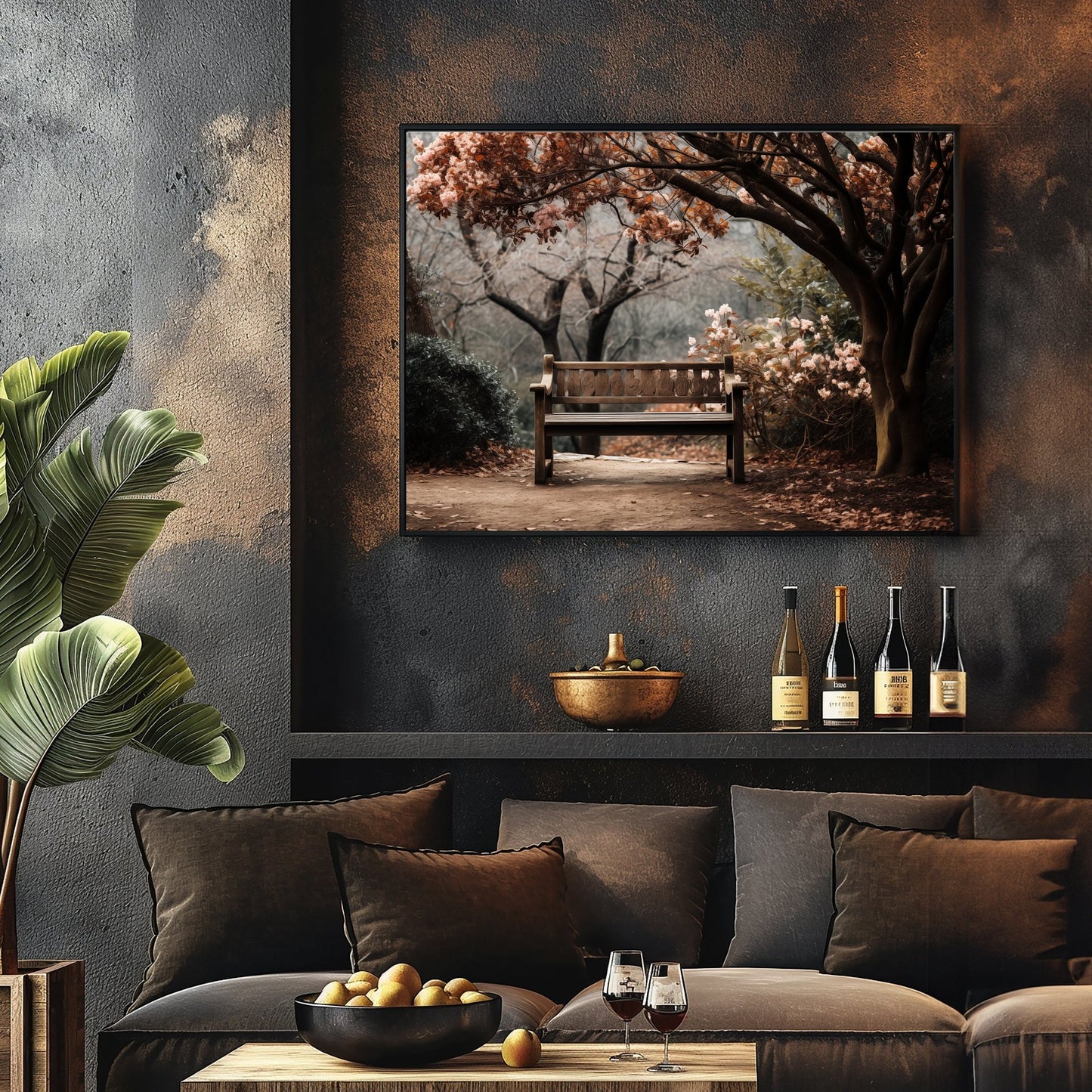 Bench Backyard Garden Digital Art Download - Luxuria Canvas