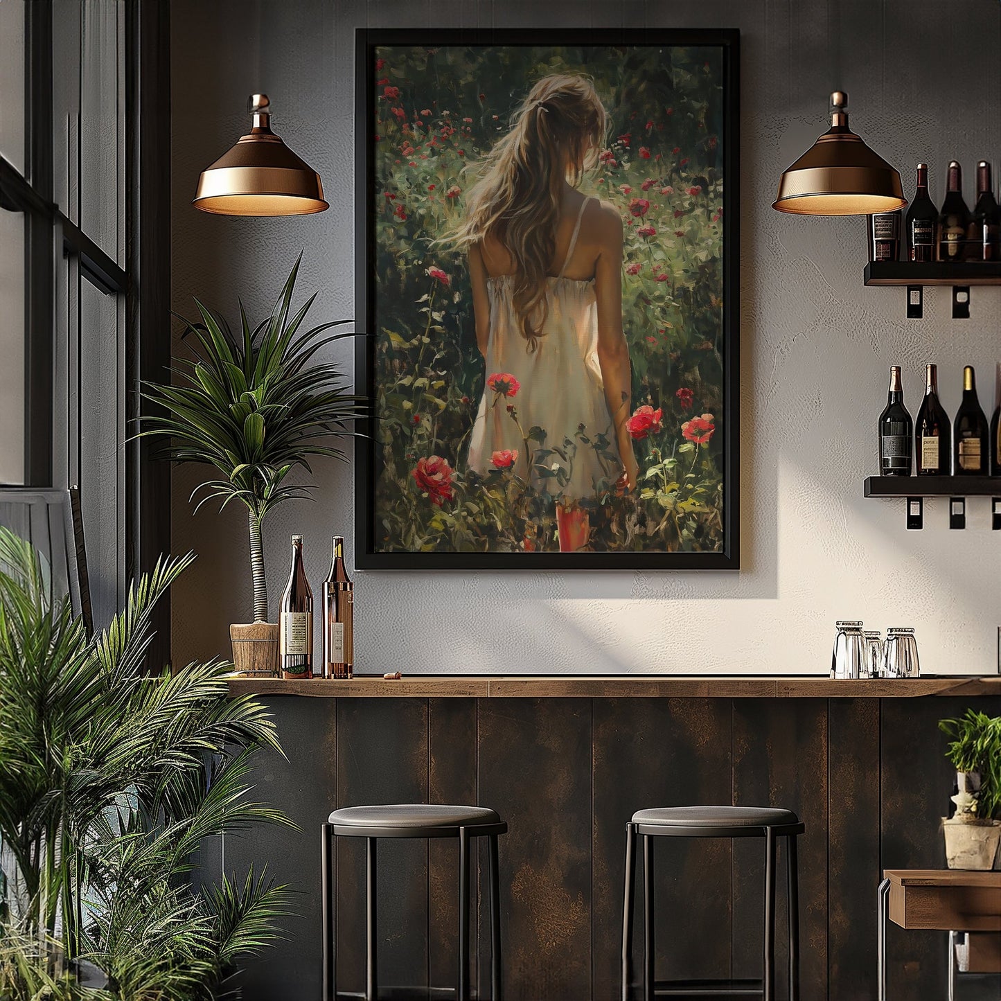 Girl in Garden, High Quality Digital Download - Luxuria Canvas