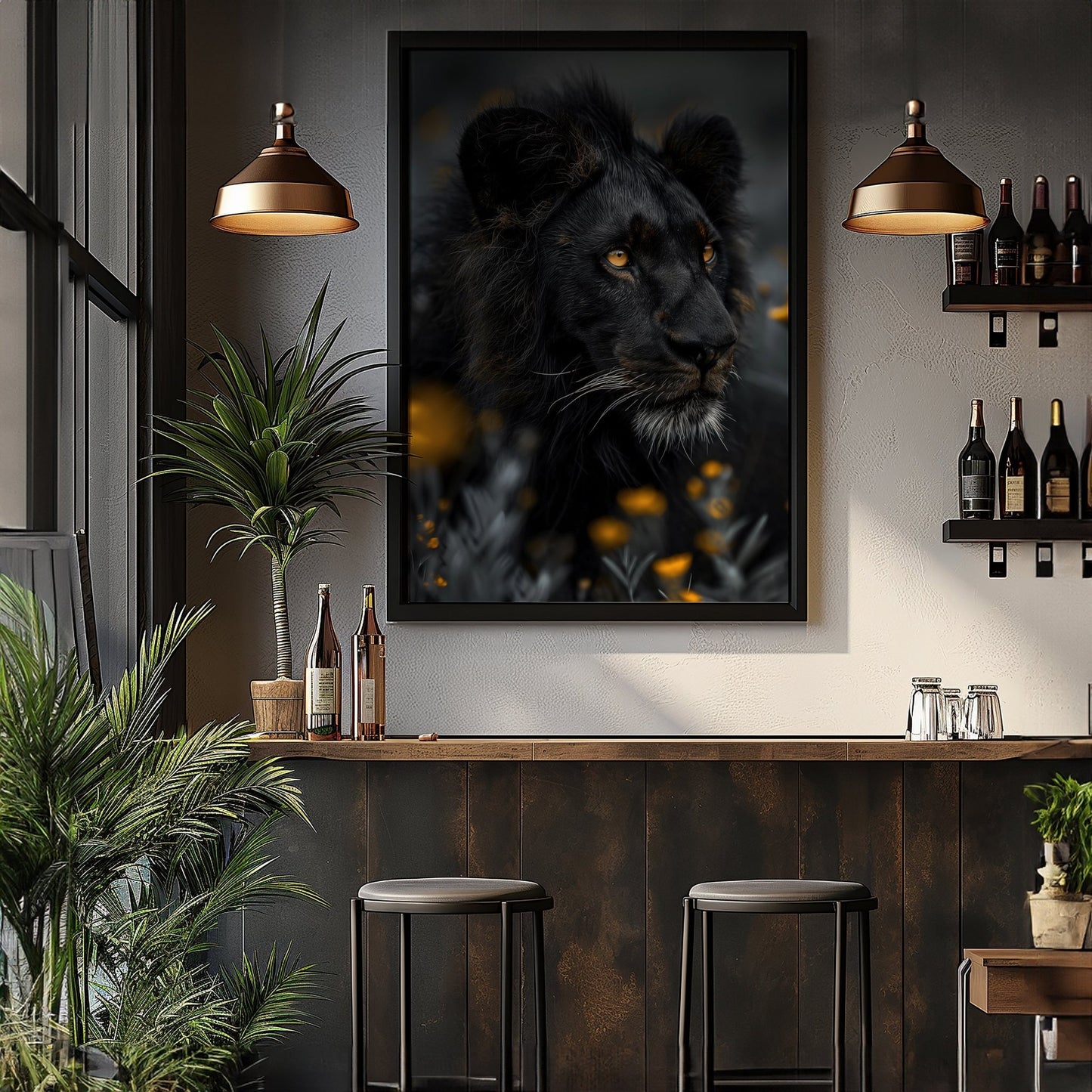 Black Lion Color Touch, High Quality Digital Download - Luxuria Canvas