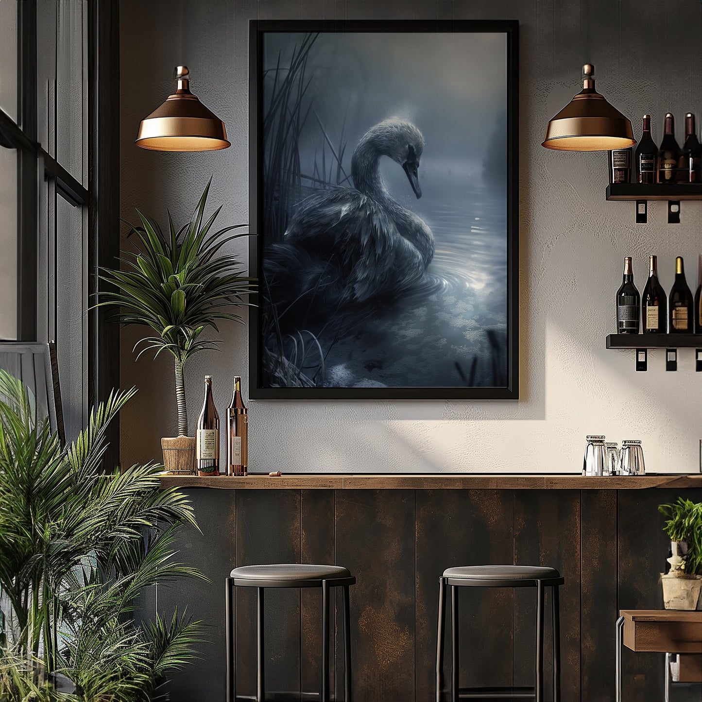 Moonlight Swan, High Quality Digital Download - Luxuria Canvas