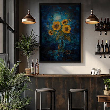 Sunflowers Starry Night Digital Art Download - Luxuria Canvas