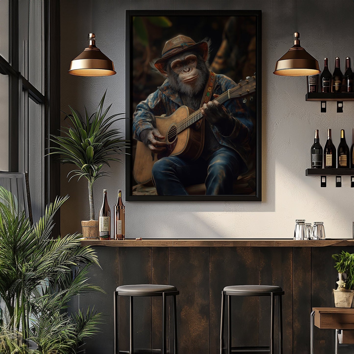 Country Monkey Digital Art Download - Luxuria Canvas