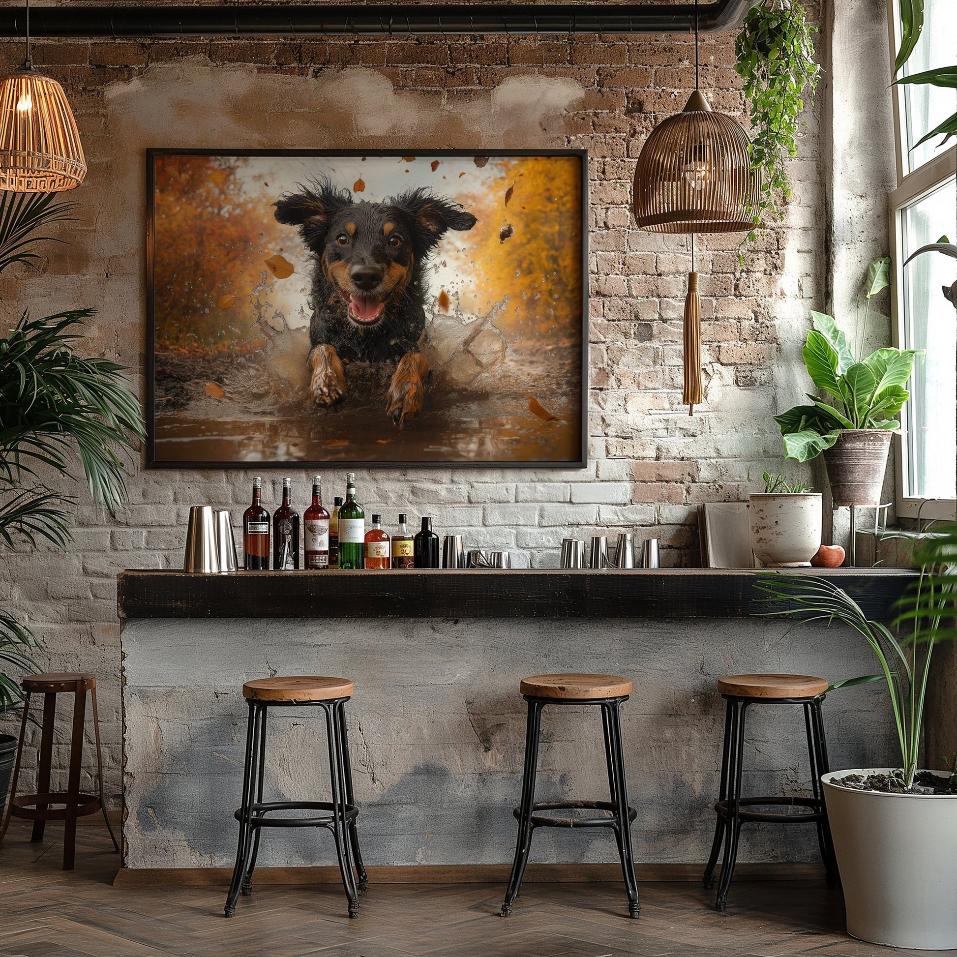 Doggy Mud Run Digital Art Download - Luxuria Canvas