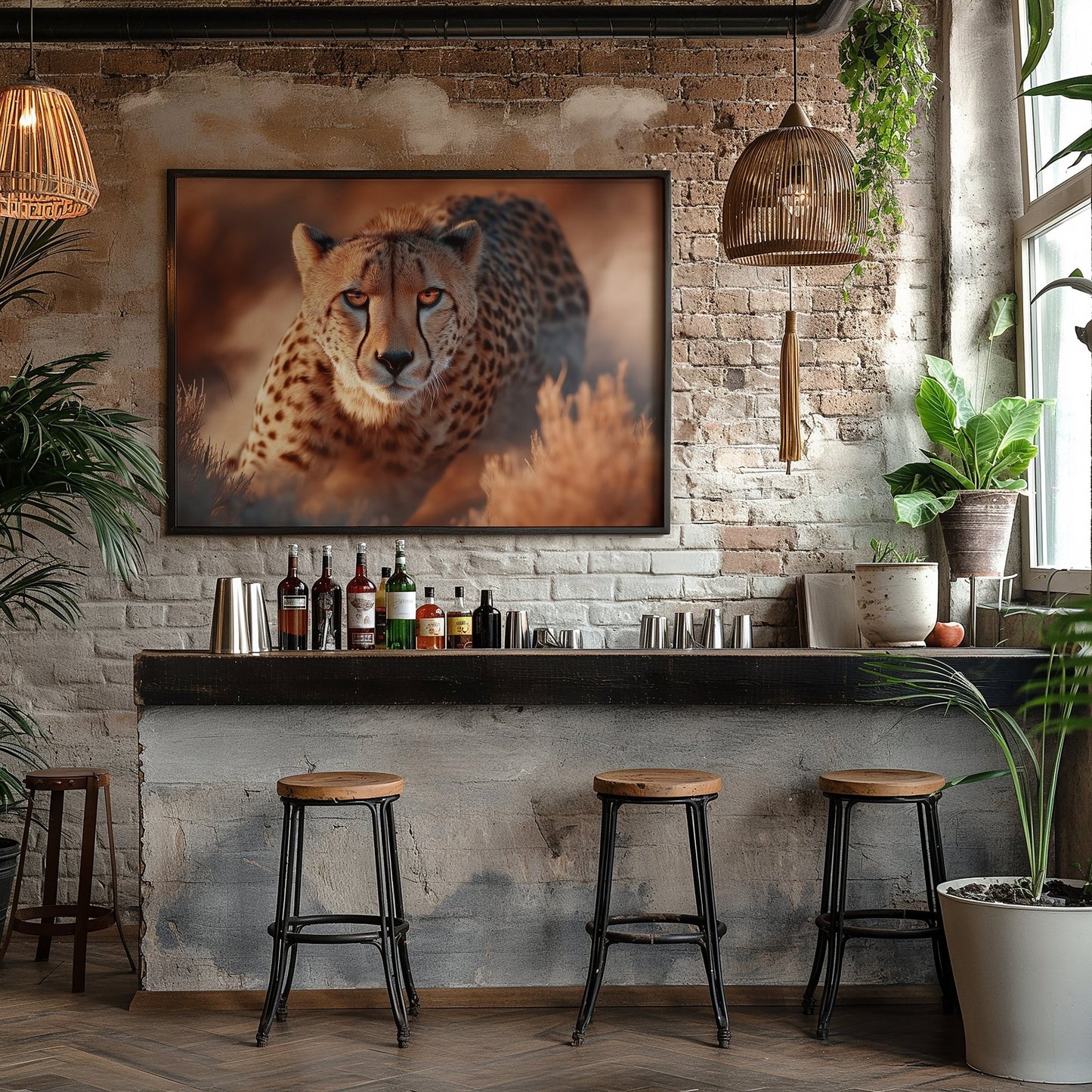 Cheetah Focused Chase, High Quality Digital Download - Luxuria Canvas