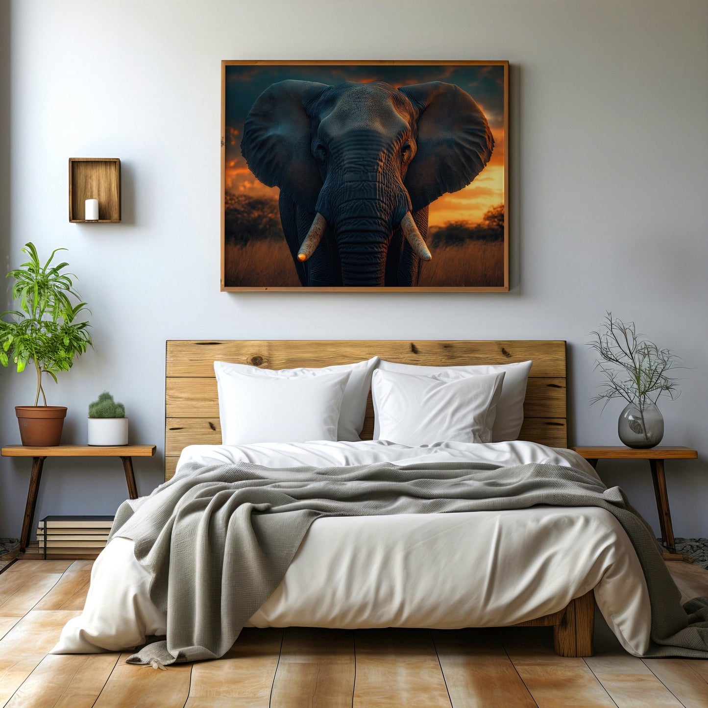 Elephant Sunset Digital Art Download - Luxuria Canvas