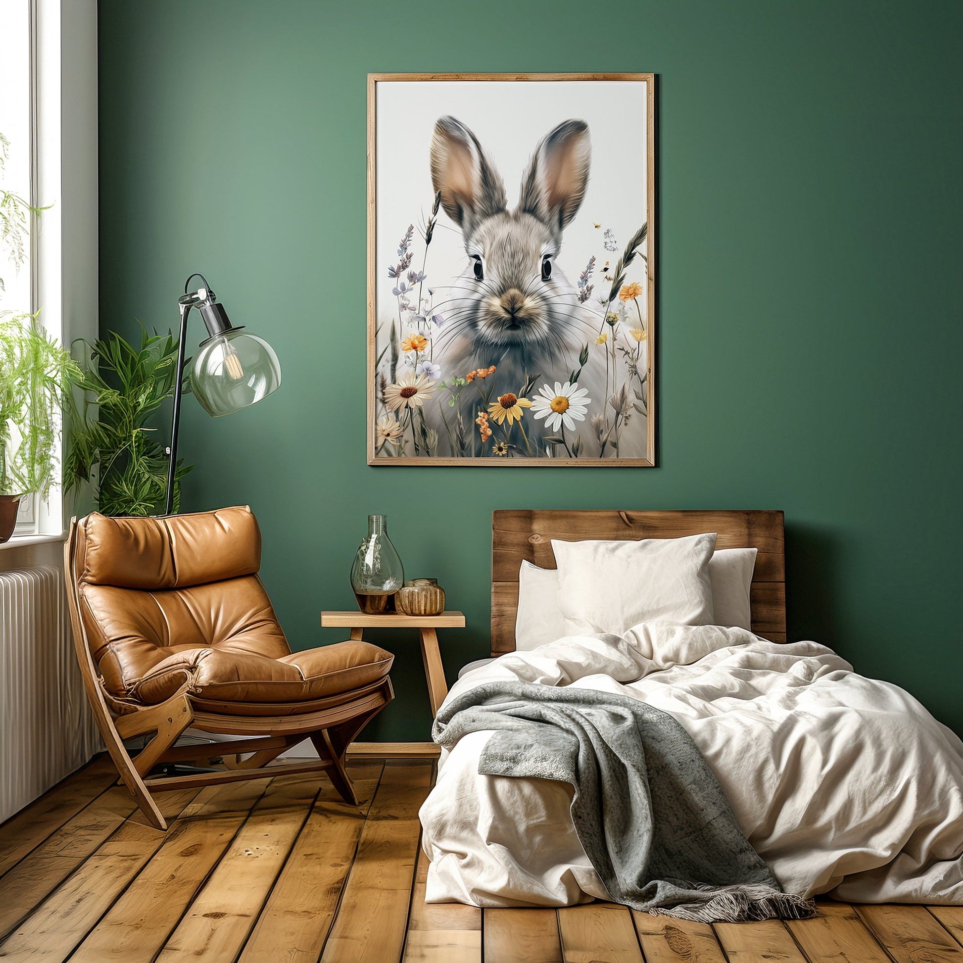 Floral Bunny, High Quality Digital Download - Luxuria Canvas
