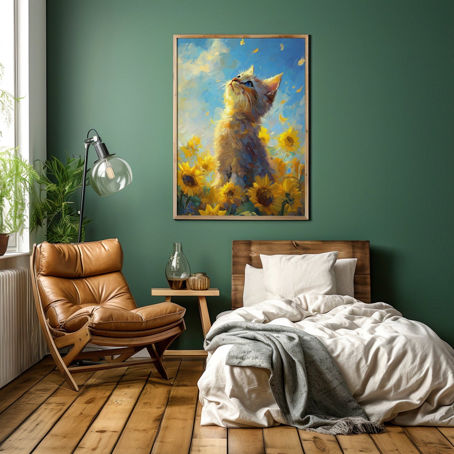 Sunflower Kitten, High Quality Digital Download - Luxuria Canvas