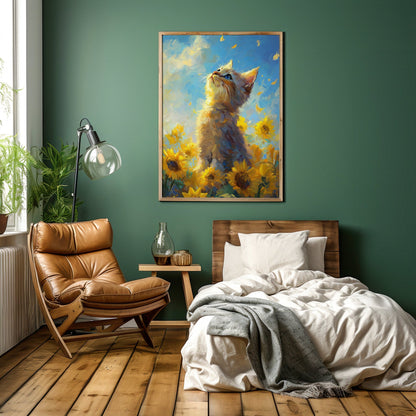 Sunflower Kitten, High Quality Digital Download - Luxuria Canvas