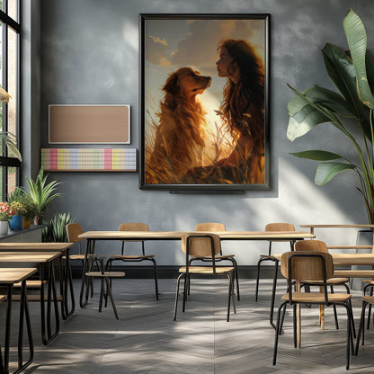 Girl with Dog Digital Art Download - Luxuria Canvas