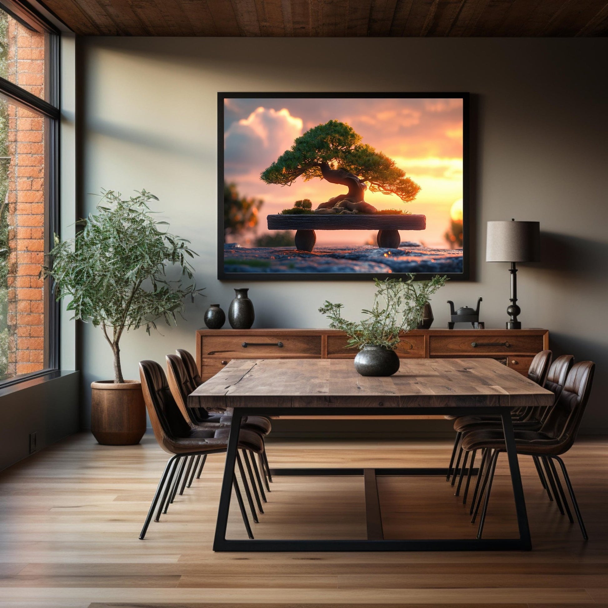 Wooden Bench Bonsai, High Quality Digital Download - Luxuria Canvas